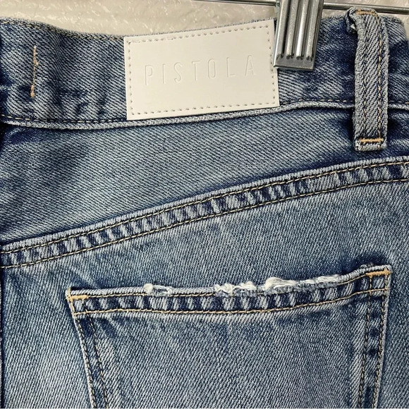 Pistola Light Wash High Rise Denim with Distressed Hem Size 26 - Picture 5 of 6